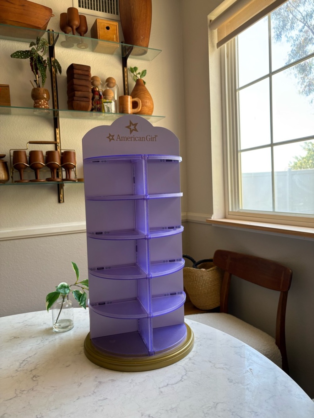 American Girl Purple and Gold Shoe Storage Tower - Picture 4 of 5
